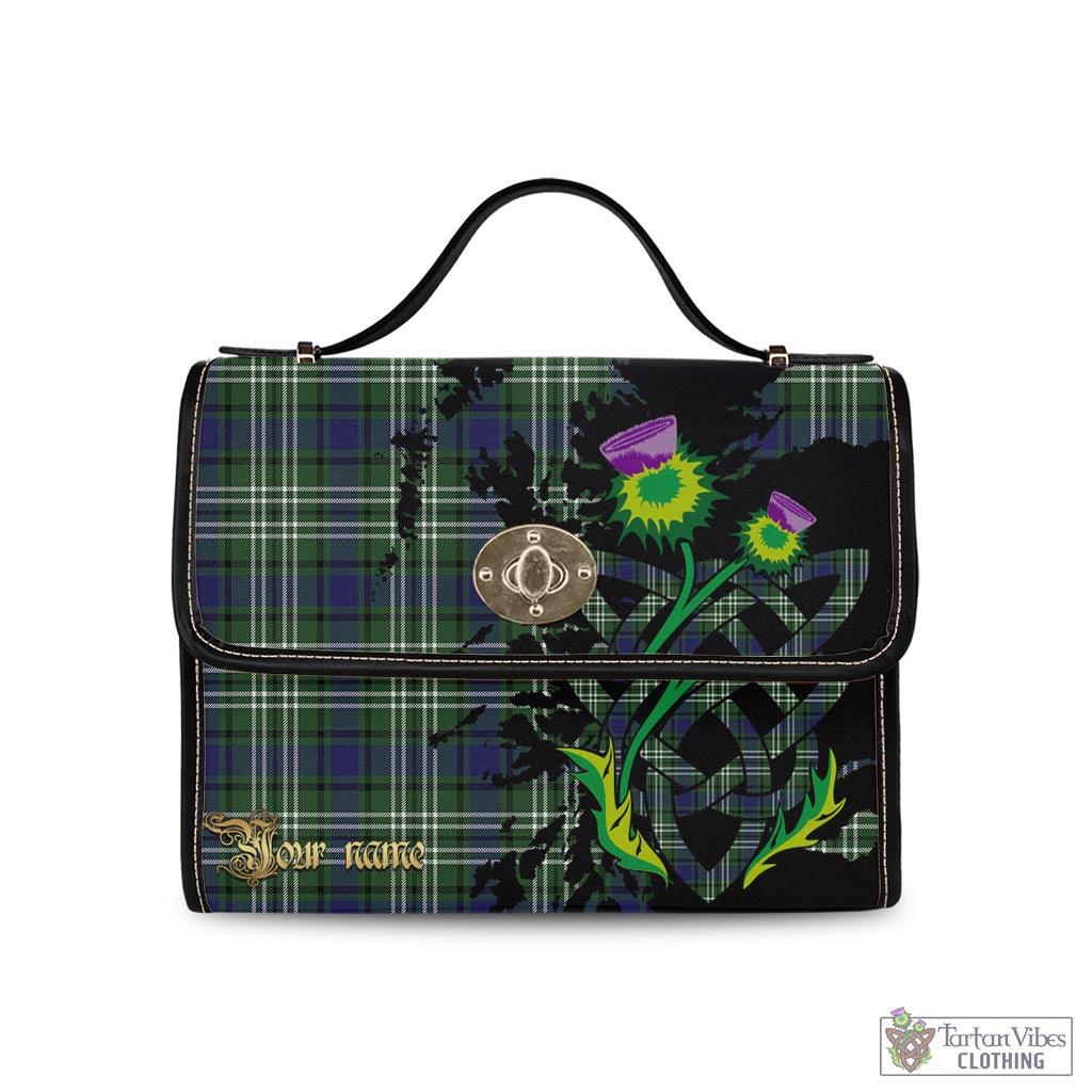 Tartan Vibes Clothing Blyth Tartan Waterproof Canvas Bag with Scotland Map and Thistle Celtic Accents
