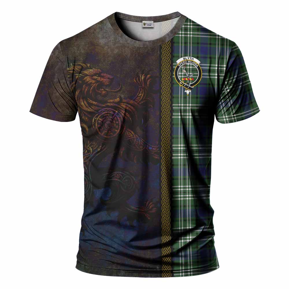 Blyth Tartan Family Crest T-Shirt Alba Gu Brath Be Brave Lion Ancient Style Kid's Shirt - Tartan Vibes Clothing