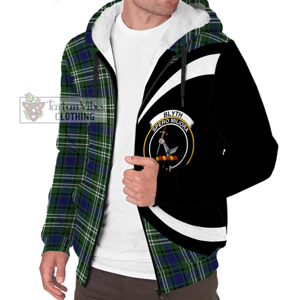 Blyth Tartan Sherpa Hoodie with Family Crest Circle Style Unisex S - Tartan Vibes Clothing