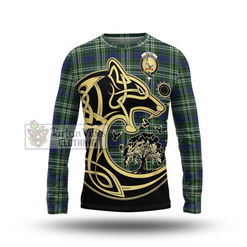 Blyth Tartan Long Sleeve T-Shirt with Family Crest Celtic Wolf Style Unisex - Tartan Vibes Clothing