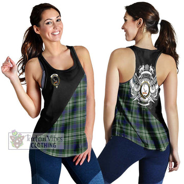 Blyth Tartan Women's Racerback Tanks with Family Crest and Military Logo Style 4XL - Tartanvibesclothing Shop