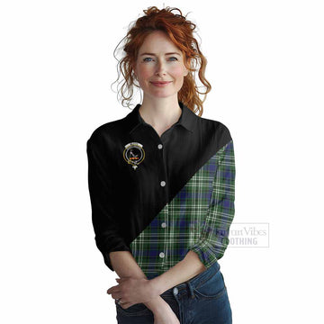 Blyth Tartan Women's Casual Shirt with Family Crest and Military Logo Style Female - Tartan Vibes Clothing