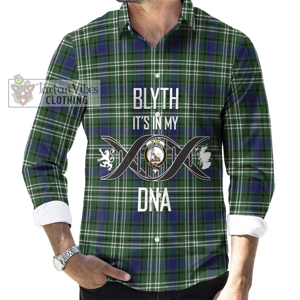 Blyth Tartan Long Sleeve Button Shirt with Family Crest DNA In Me Style Men's Shirt S - Tartanvibesclothing Shop