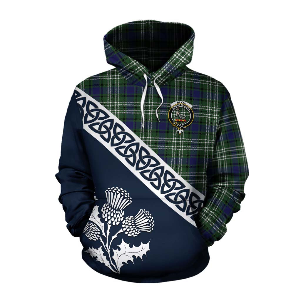 Blyth Tartan Cotton Hoodie Featuring Thistle and Scotland Map Pullover Hoodie XS - Tartan Vibes Clothing