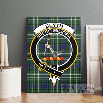 Blyth Tartan Canvas Print Wall Art with Family Crest