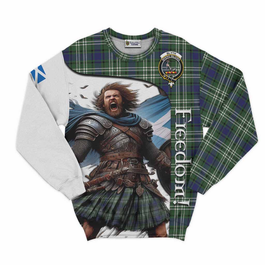 Tartan Vibes Clothing Blyth Crest Tartan Sweatshirt Inspired by the Freedom of Scottish Warrior