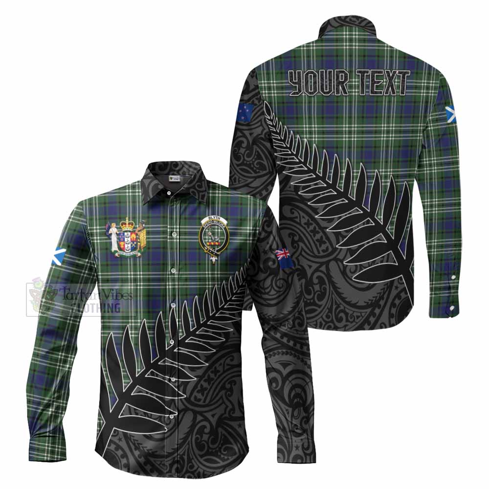 Blyth Crest Tartan Long Sleeve Button Shirt with New Zealand Silver Fern Half Style Men's Shirt S - Tartan Vibes Clothing