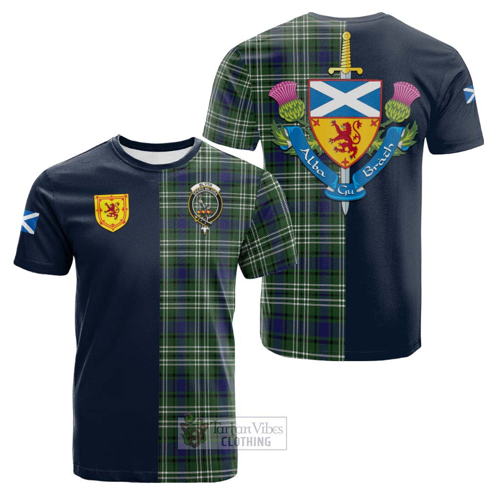 Blyth Tartan Cotton T-shirt Alba with Scottish Lion Royal Arm Half Style Kid's Shirt - Tartan Vibes Clothing