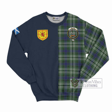 Blyth Tartan Sweatshirt Alba with Scottish Lion Royal Arm Half Style Unisex - Tartan Vibes Clothing