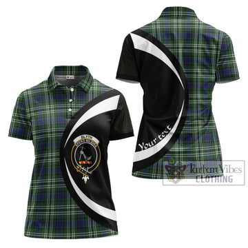 Blyth Tartan Women's Polo Shirt with Family Crest Circle Style Women - Tartan Vibes Clothing
