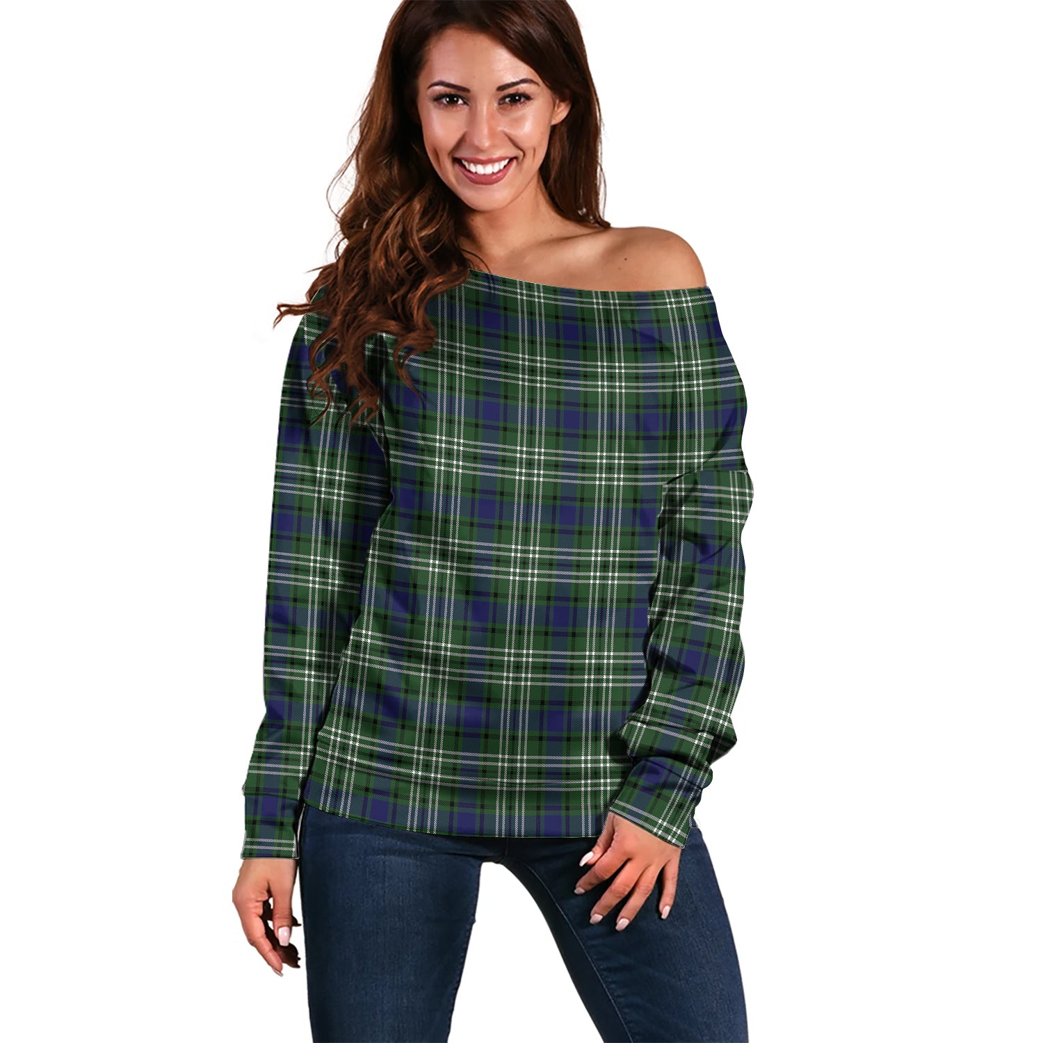 Blyth Tartan Off Shoulder Women Sweater Women - Tartan Vibes Clothing