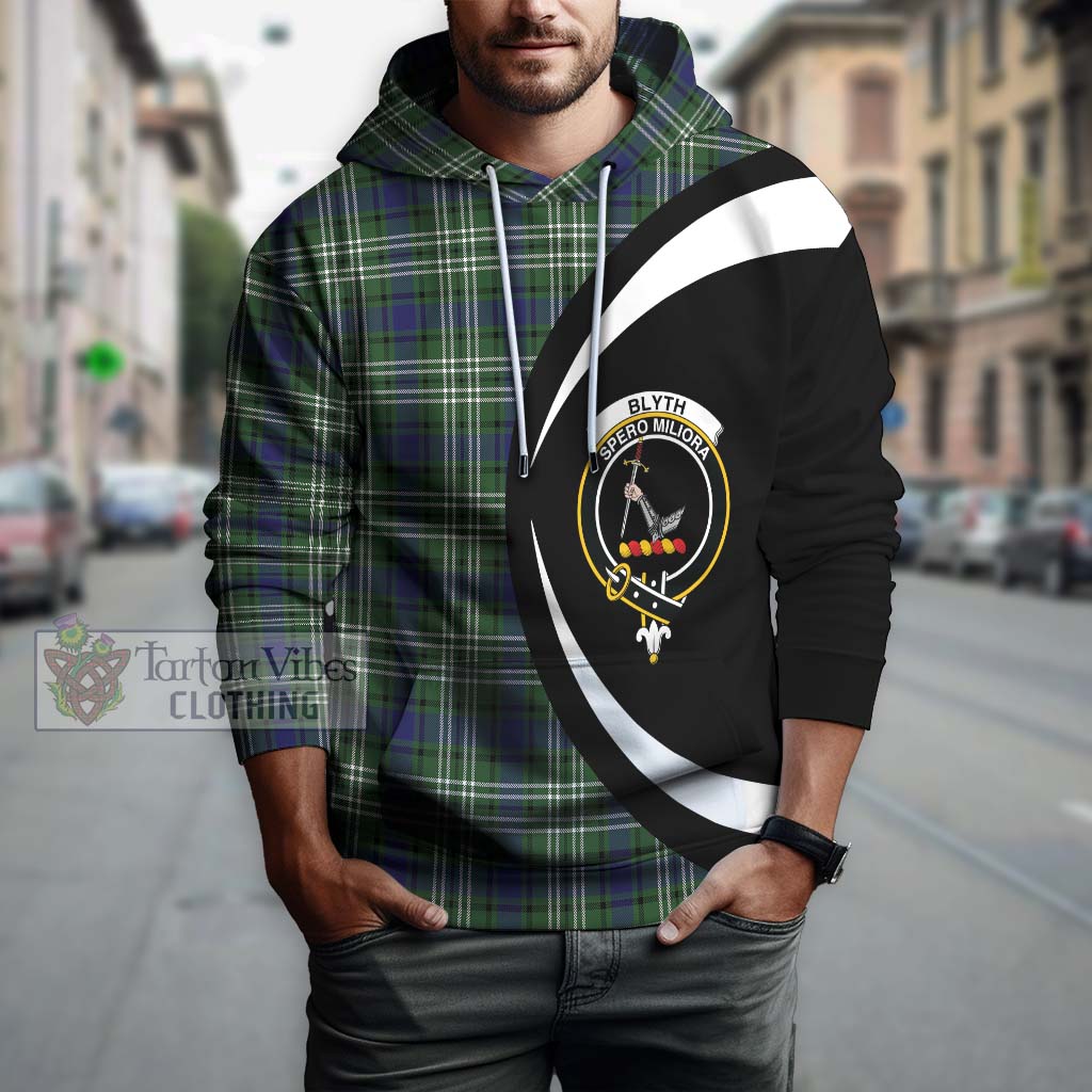 Blyth Tartan Hoodie with Family Crest Circle Style Zip Hoodie - Tartan Vibes Clothing