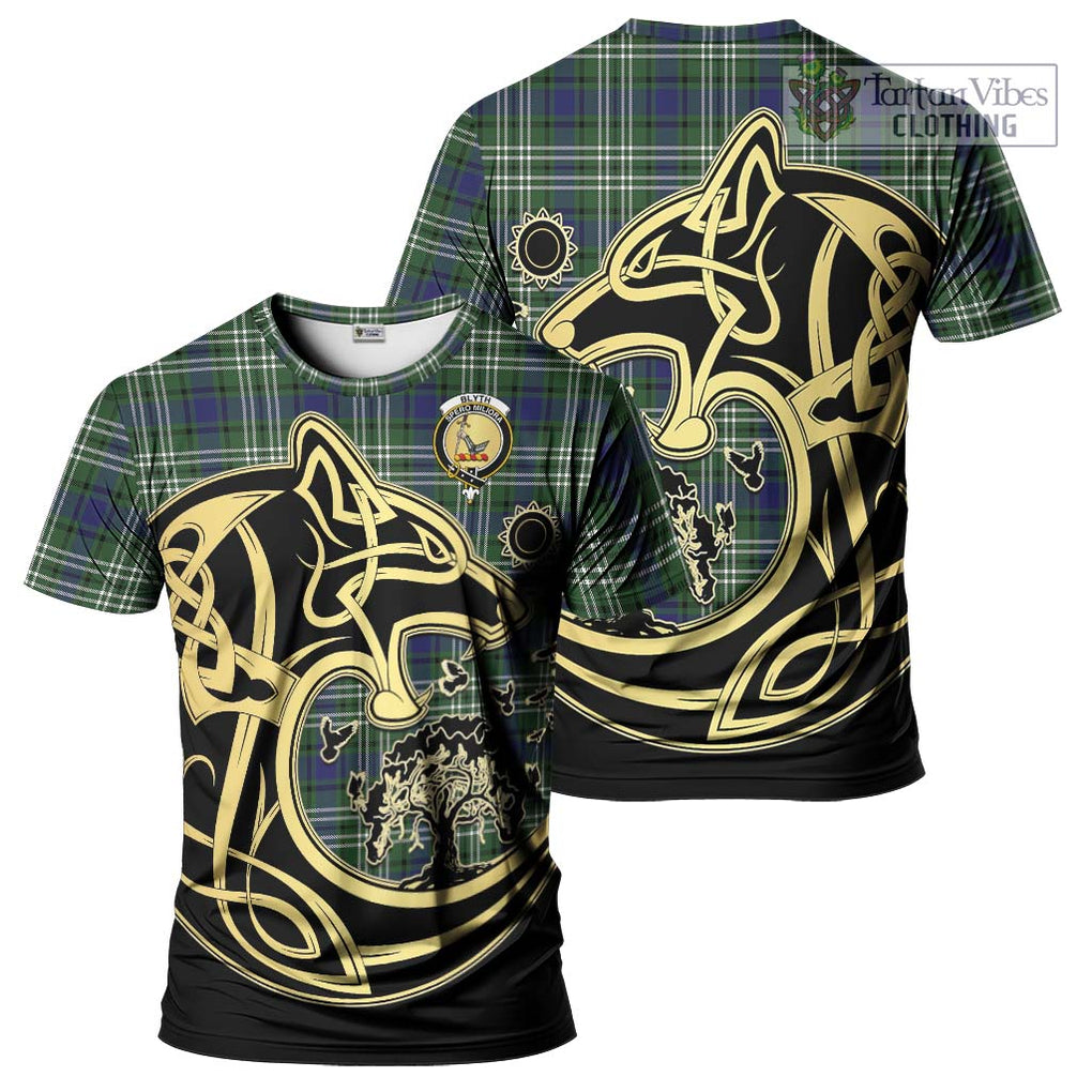 Blyth Tartan T-Shirt with Family Crest Celtic Wolf Style Kid's Shirt - Tartan Vibes Clothing