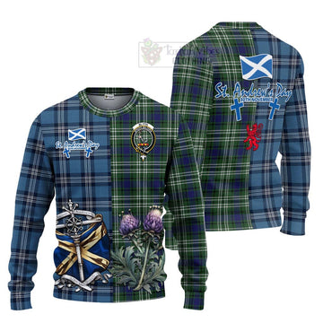 Blyth Tartan Knitted Sweater Happy St. Andrew's Day Half Tartan Style Unisex - Tartan Vibes Clothing