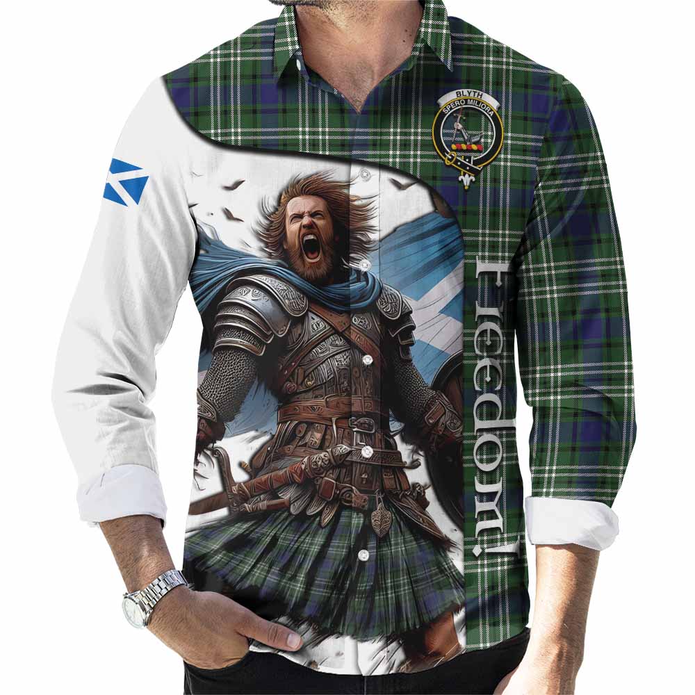 Blyth Crest Tartan Long Sleeve Button Shirt Inspired by the Freedom of Scottish Warrior Men's Shirt S - Tartan Vibes Clothing