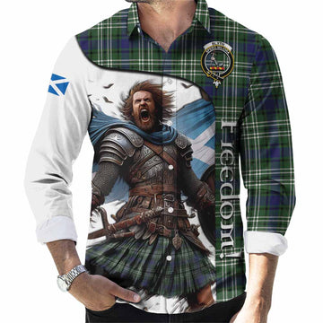 Blyth Crest Tartan Long Sleeve Button Shirt Inspired by the Freedom of Scottish Warrior Men's Shirt S - Tartan Vibes Clothing