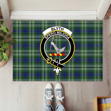 Blyth Tartan Door Mat with Family Crest - Tartanvibesclothing