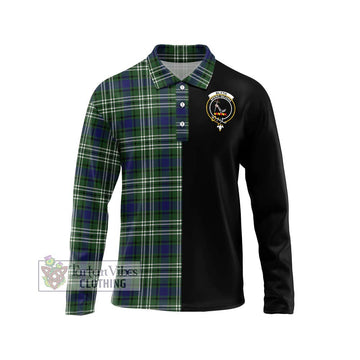 Blyth Tartan Long Sleeve Polo Shirt with Family Crest and Half Of Me Style Unisex - Tartan Vibes Clothing