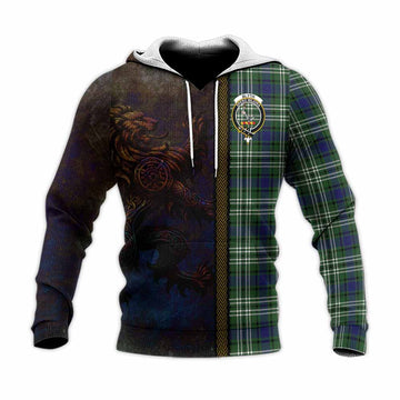 Blyth Tartan Family Crest Knitted Hoodie Alba Gu Brath Be Brave Lion Ancient Style Unisex Knitted Pullover Hoodie - Tartan Vibes Clothing
