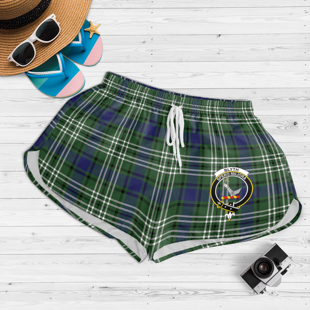 Blyth Tartan Womens Shorts with Family Crest - Tartanvibesclothing