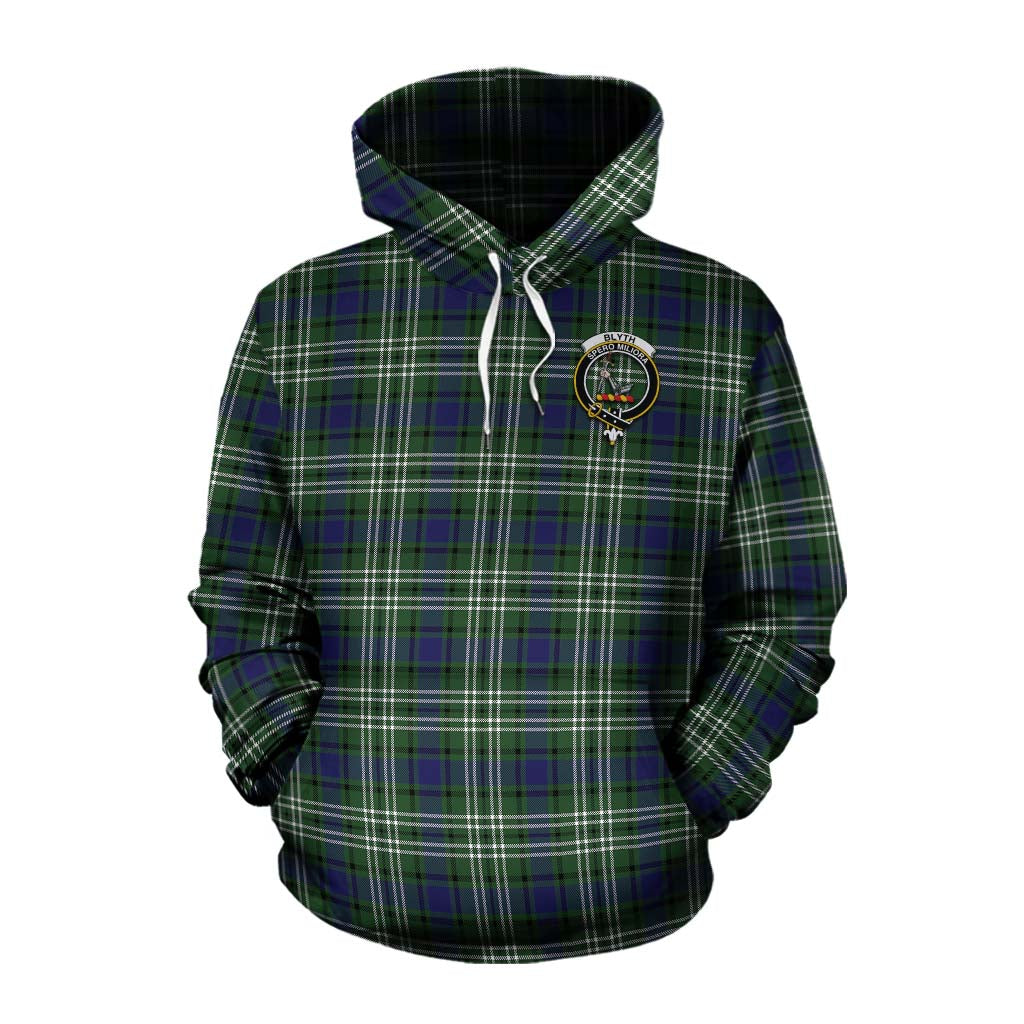 Blyth Tartan Cotton Hoodie with Family Crest Celtic Skull Style Pullover Hoodie XS - Tartan Vibes Clothing