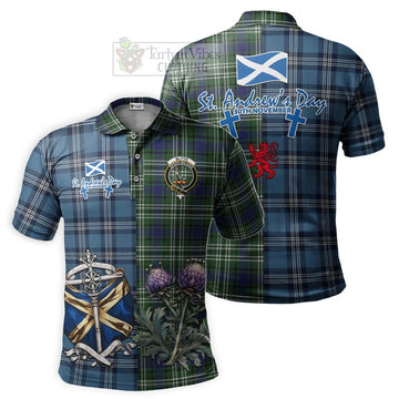 Blyth Tartan Polo Shirt Happy St. Andrew's Day Half Tartan Style Kid - Tartan Vibes Clothing