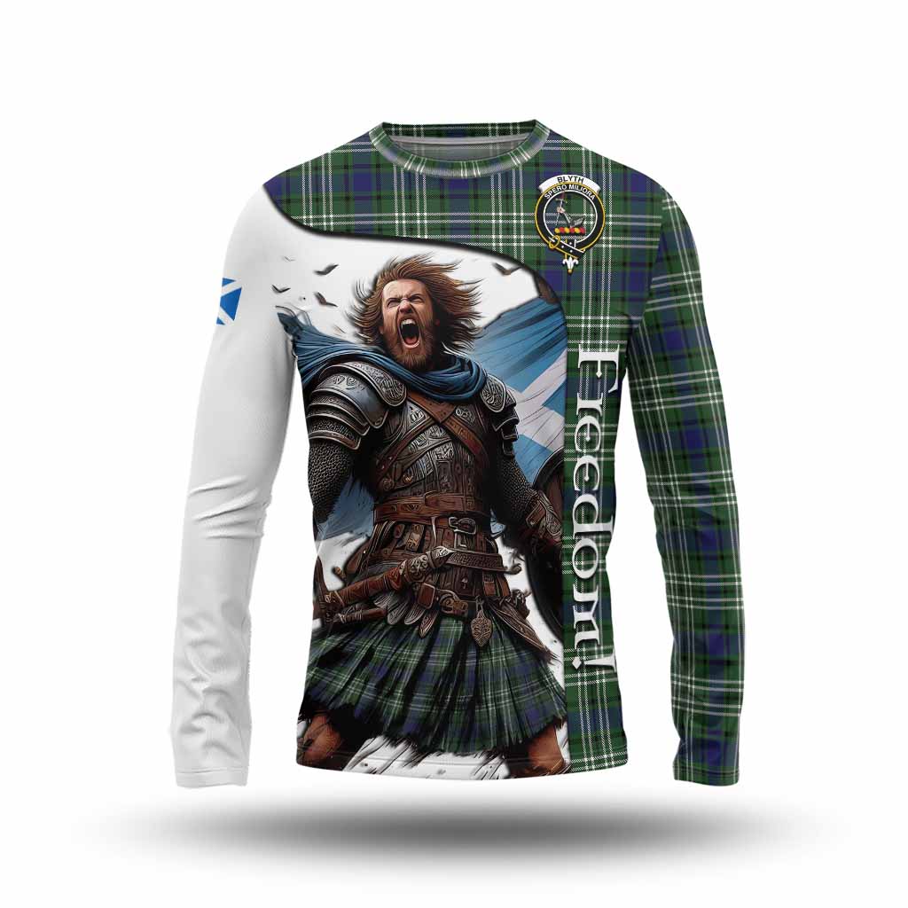 Tartan Vibes Clothing Blyth Crest Tartan Long Sleeve T-Shirt Inspired by the Freedom of Scottish Warrior
