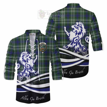 Blyth Tartan Ghillie Kilt Shirt with Alba Gu Brath Regal Lion Emblem Men - Tartan Vibes Clothing