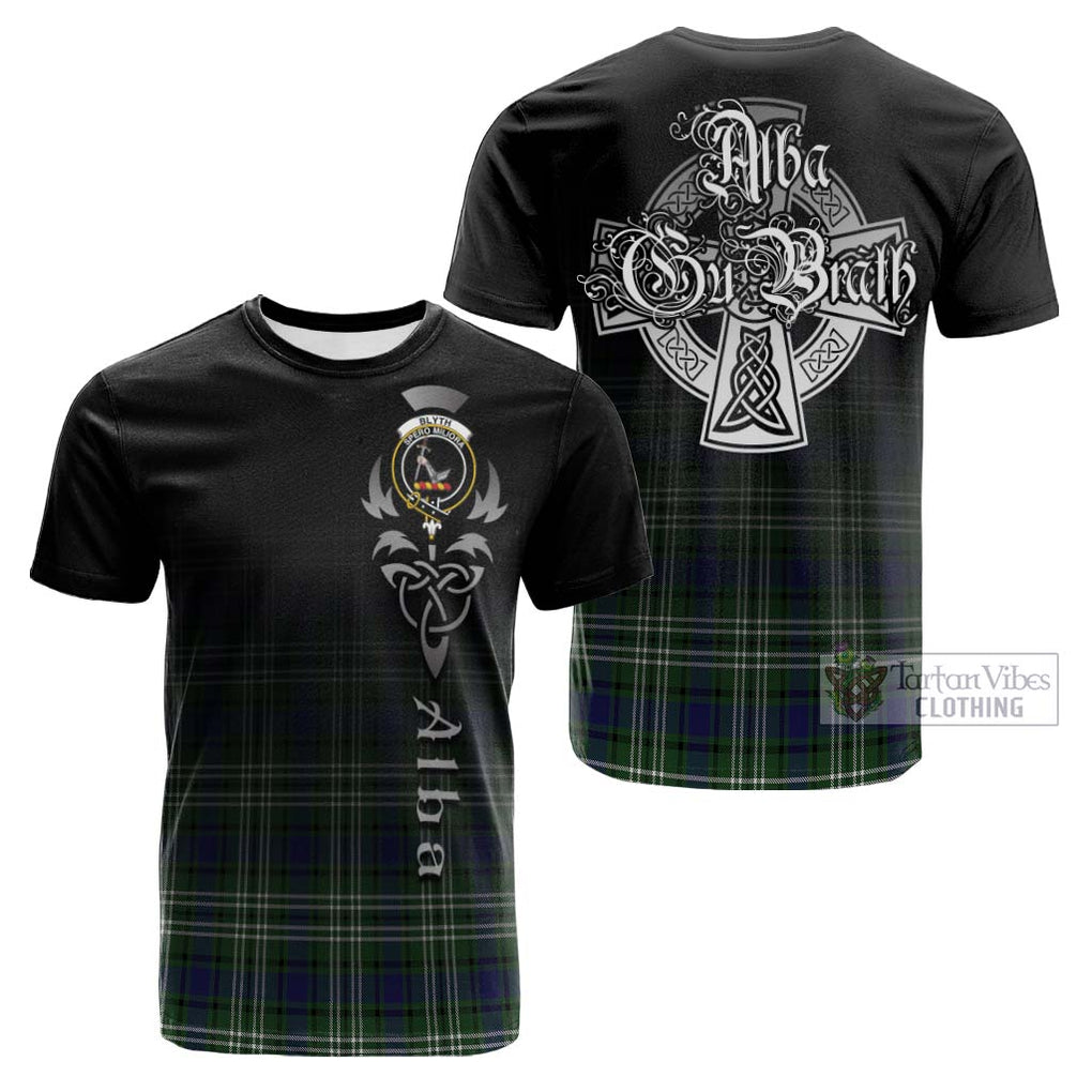 Blyth Tartan Cotton T-shirt Featuring Alba Gu Brath Family Crest Celtic Inspired Kid's Shirt - Tartan Vibes Clothing