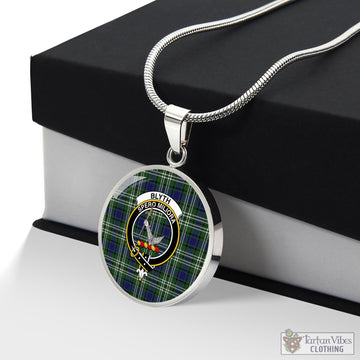Tartan Vibes Clothing Blyth Tartan Circle Necklace with Family Crest