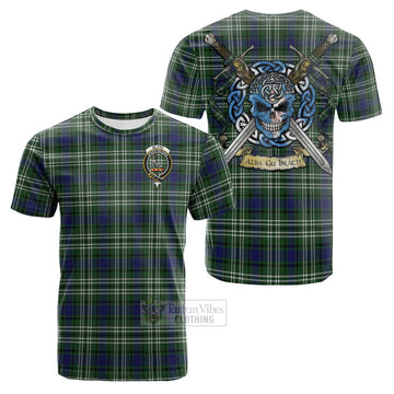 Blyth Tartan Cotton T-shirt with Family Crest Celtic Skull Style Kid's Shirt - Tartan Vibes Clothing