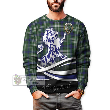 Blyth Tartan Sweatshirt with Alba Gu Brath Regal Lion Emblem Unisex - Tartan Vibes Clothing