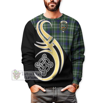 Blyth Tartan Sweatshirt with Family Crest and Celtic Symbol Style Unisex - Tartan Vibes Clothing