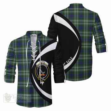 Blyth Tartan Ghillie Kilt Shirt with Family Crest Circle Style Men - Tartan Vibes Clothing