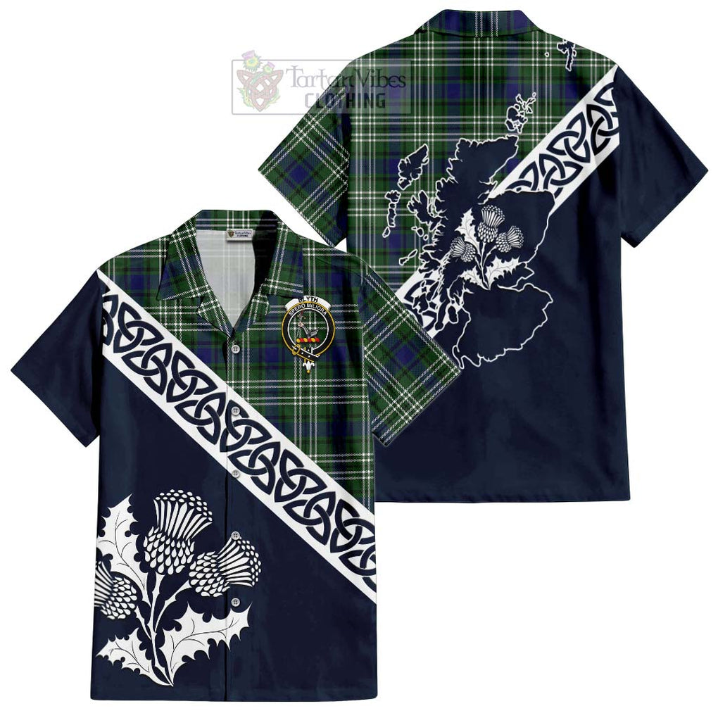 Blyth Tartan Hawaiian Shirt Featuring Thistle and Scotland Map Kid - Tartan Vibes Clothing