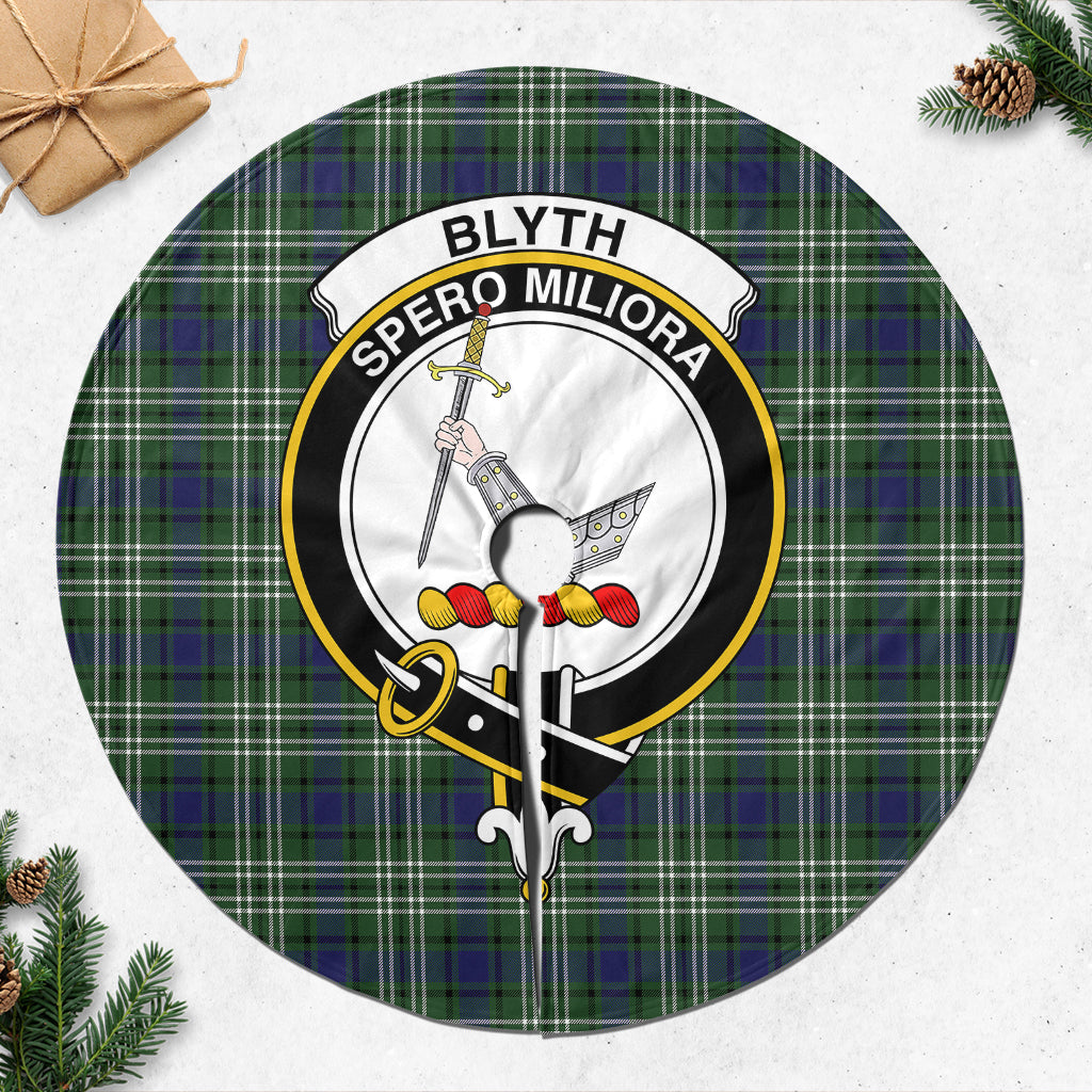 Blyth Tartan Christmas Tree Skirt with Family Crest - Tartanvibesclothing