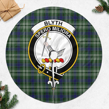 Blyth Tartan Christmas Tree Skirt with Family Crest - Tartanvibesclothing