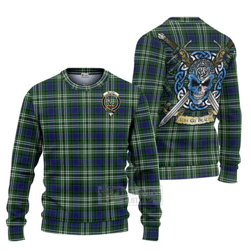 Blyth Tartan Ugly Sweater with Family Crest Celtic Skull Style Unisex - Tartan Vibes Clothing