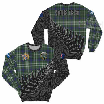 Tartan Vibes Clothing Blyth Crest Tartan Sweatshirt with New Zealand Silver Fern Half Style