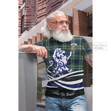 Blyth Tartan Cotton T-shirt with Alba Gu Brath Regal Lion Emblem Men's Shirt - Tartan Vibes Clothing