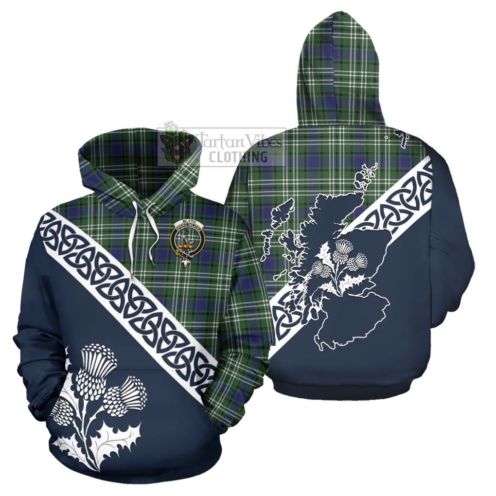 Blyth Tartan Hoodie Featuring Thistle and Scotland Map Zip Hoodie - Tartan Vibes Clothing