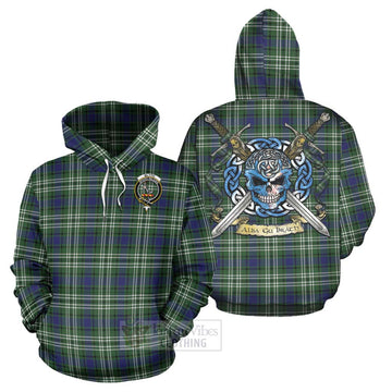 Blyth Tartan Hoodie with Family Crest Celtic Skull Style Zip Hoodie - Tartan Vibes Clothing