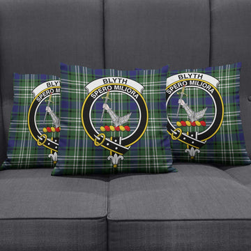 Blyth Tartan Pillow Cover with Family Crest Square Pillow Cover - Tartanvibesclothing
