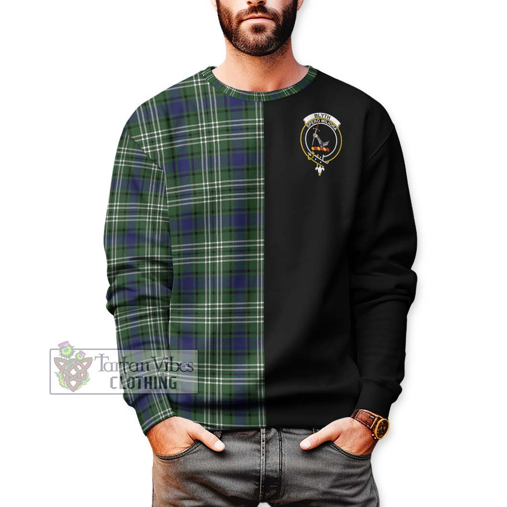 Blyth Tartan Sweatshirt with Family Crest and Half Of Me Style Unisex - Tartanvibesclothing Shop