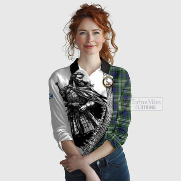 Blyth Tartan Clan Crest Women's Casual Shirt with Highlander Warrior Celtic Style Female - Tartan Vibes Clothing
