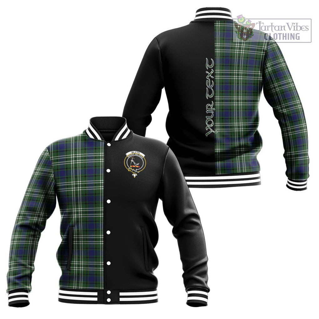 Blyth Tartan Baseball Jacket with Family Crest and Half Of Me Style Unisex - Tartan Vibes Clothing