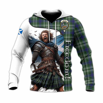 Blyth Crest Tartan Knitted Hoodie Inspired by the Freedom of Scottish Warrior Unisex Knitted Pullover Hoodie - Tartan Vibes Clothing