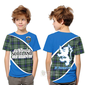 Tartan Vibes Clothing Blyth Family Crest Tartan Kid T-Shirt Celebrate Saint Andrew's Day in Style