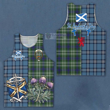 Blyth Tartan Men's Tank Top Happy St. Andrew's Day Half Tartan Style Men - Tartan Vibes Clothing
