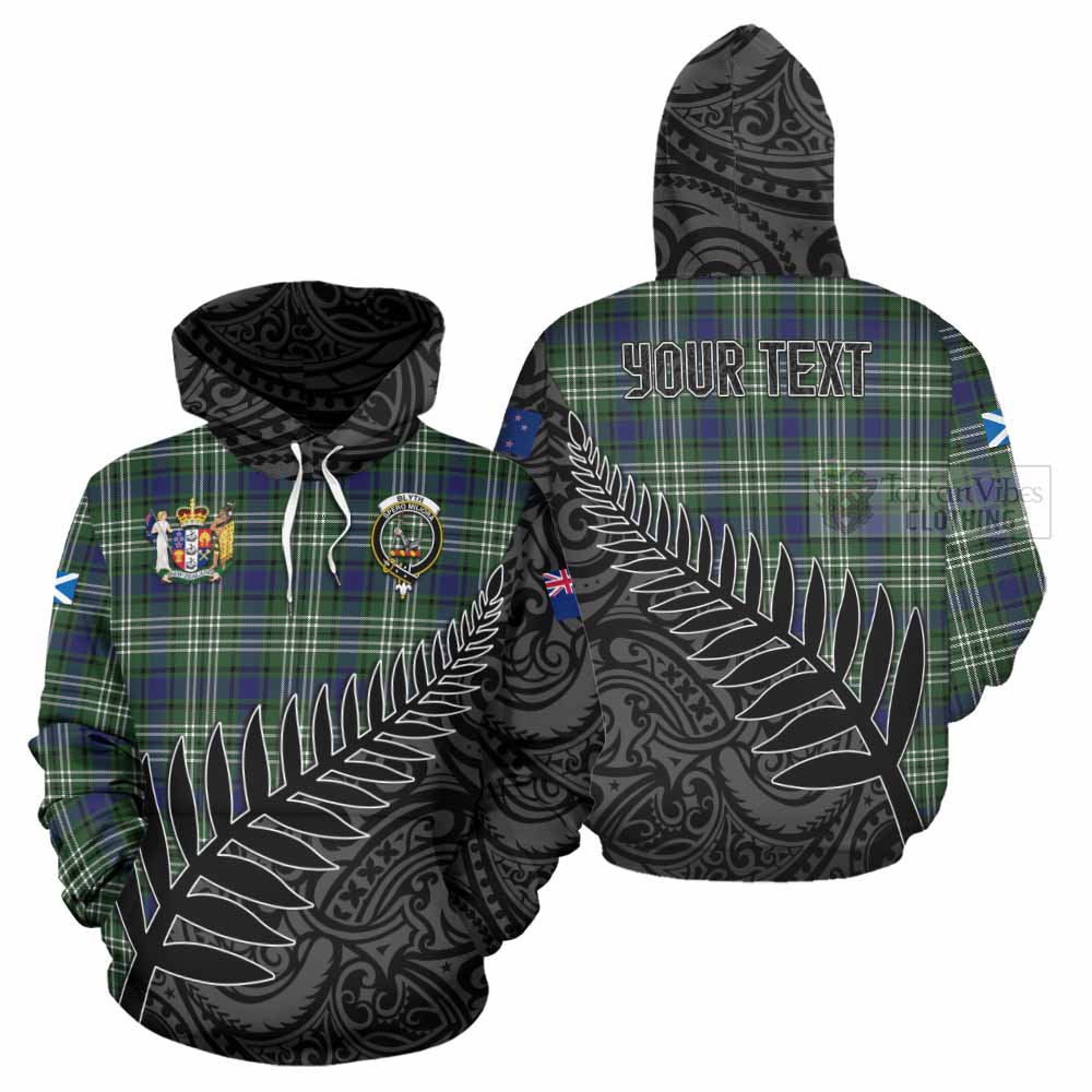 Blyth Crest Tartan Hoodie with New Zealand Silver Fern Half Style Zip Hoodie - Tartan Vibes Clothing